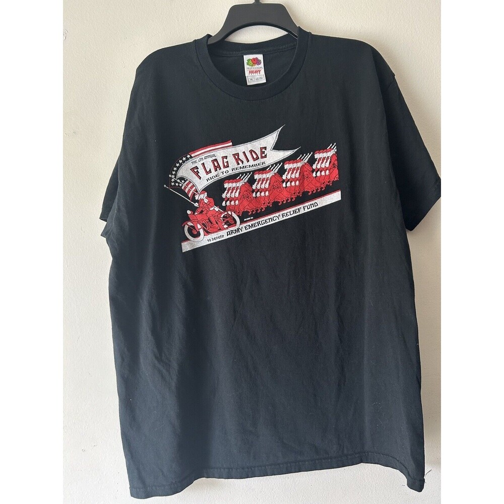 Vintage 2004 Harley Partnered Flag Motorcycle Bike Ride T-Shirt Men’s Size XL - Picture 2 of 3